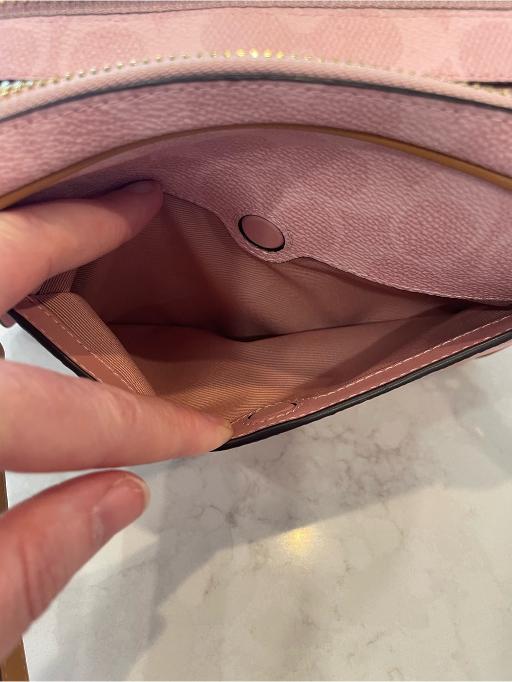 Coach Pink Signature Mini Carey Crossbody with Matching Wristlet - Picture 8 of 16